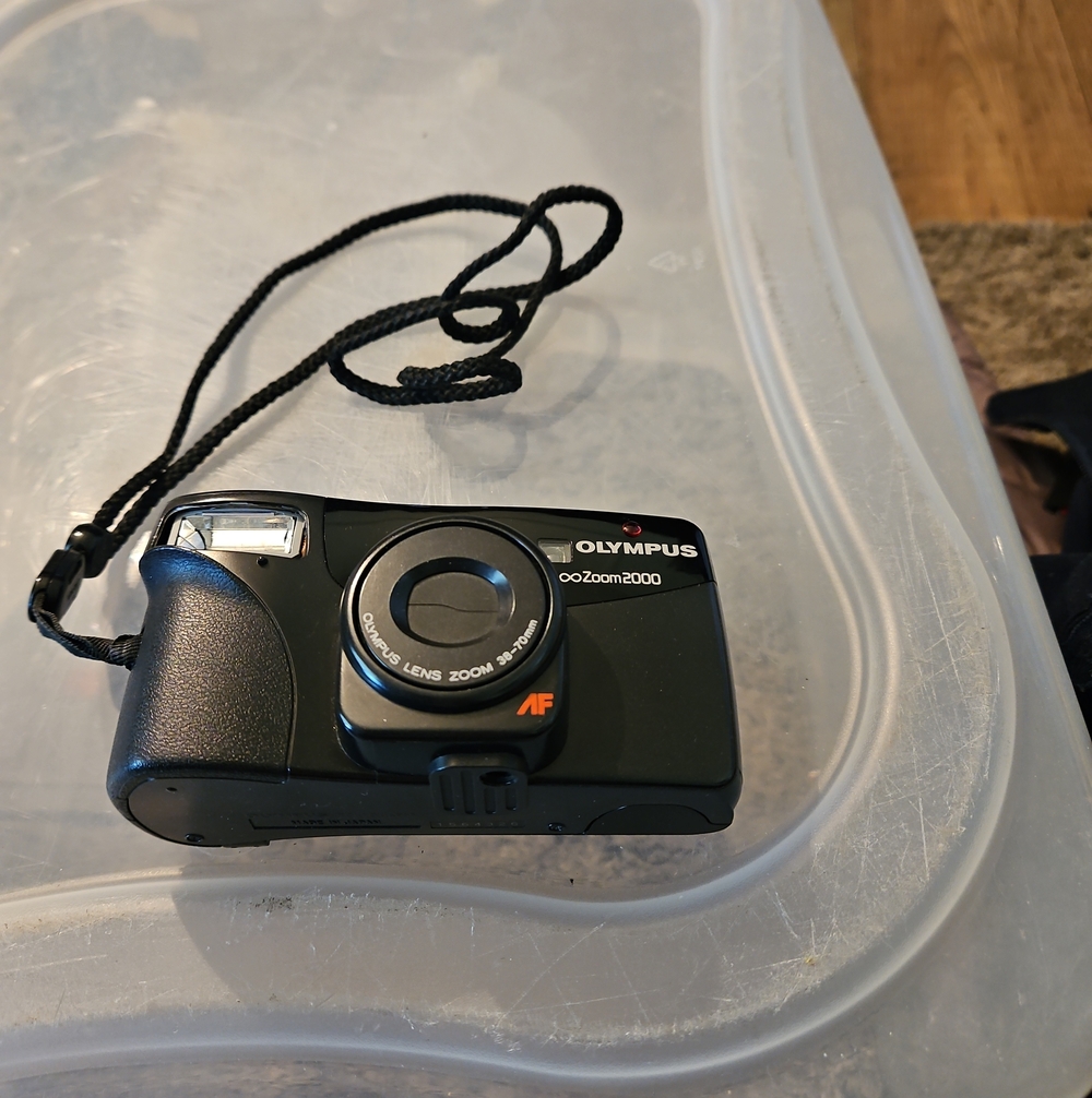 Olympus Black Compact Point-and-Shoot Film Cameraz3